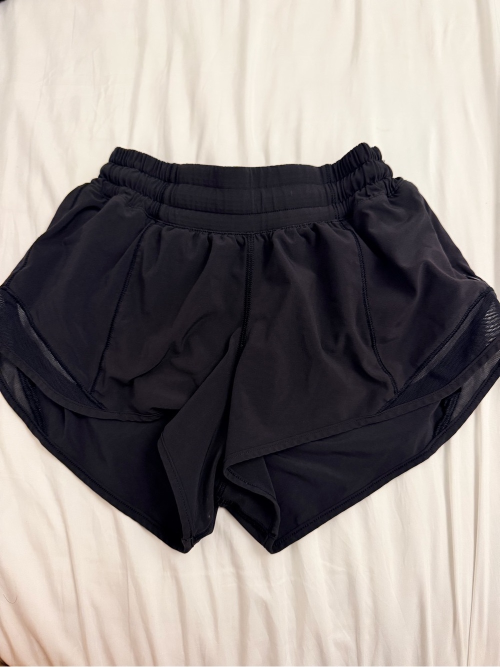 lululemon athletica Women's Black Layered Running Shorts